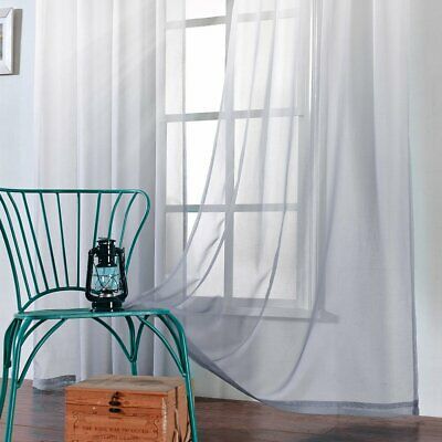 2 Panels Faux Linen Sheer Curtains Voile Grommet/rod Pocket Semi Sheer  Curtains Within Ombre Faux Linen Semi Sheer Curtains (View 6 of 25)