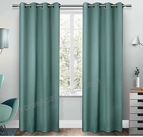 2Pc 63 Girls Teal Solid Color Blackout Curtains Panel Pair Intended For Silvertone Grommet Thermal Insulated Blackout Curtain Panel Pairs (View 8 of 25)