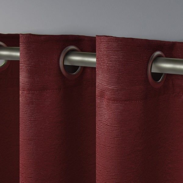 52X63 2 Piece Chili Exclusive Home Oxford Textured Sateen With Regard To Oxford Sateen Woven Blackout Grommet Top Curtain Panel Pairs (View 5 of 25)