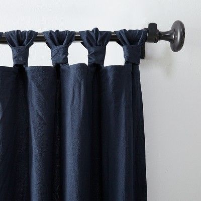 52"x95" Washed Cotton Twist Tab Curtain Navy (Blue Inside Archaeo Washed Cotton Twist Tab Single Curtain Panels (View 4 of 25)