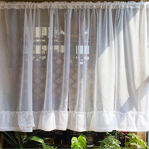 Abreeze 1 Panel Voile Sheer Curtains Ruffled Cafe Curtains For Sheer Voile Ruffled Tier Window Curtain Panels (View 6 of 25)