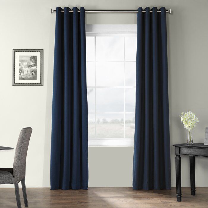 Adrien Solid Cotton Textured Room Darkening Grommet Single Curtain Panel Pertaining To Solid Cotton Curtain Panels (View 3 of 25)