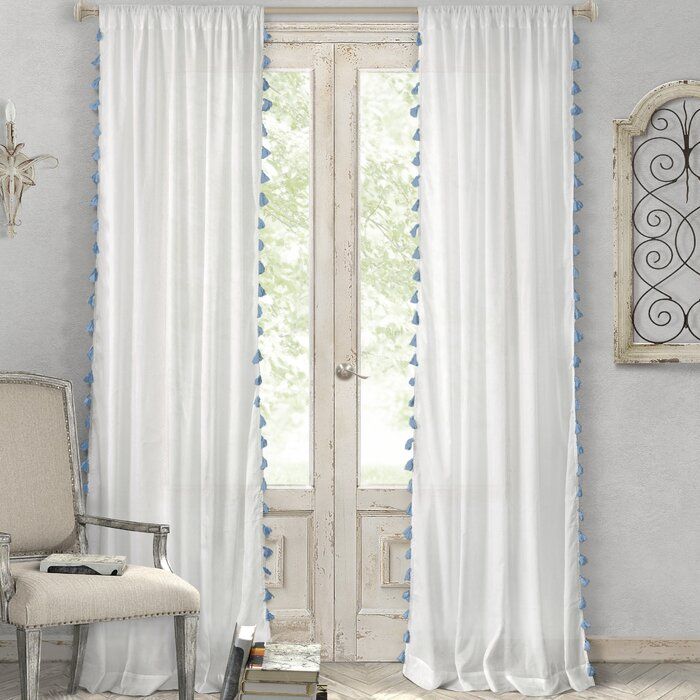 Alexis Solid Semi Sheer Rod Pocket Single Curtain Panel Within Solid Cotton Curtain Panels (View 23 of 25)