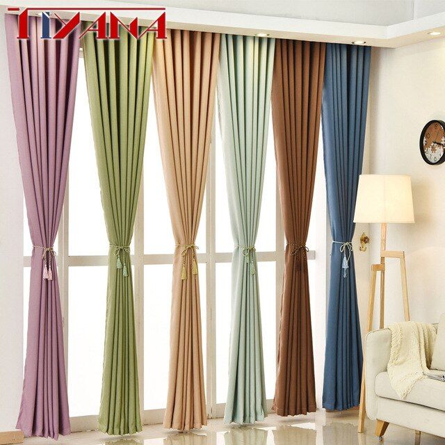 Aliexpress : Buy Modern Style Solid Color Faux Linen Blackout Curtains  For Living Room Thermal Insulated Finished Curtains For Bedroom Ag042&2 Pertaining To Faux Linen Blackout Curtains (View 6 of 25)