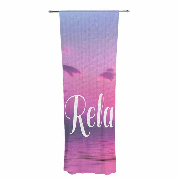 Alison Coxon Relax Typography Decorative Graphic Print & Text Sheer Rod  Pocket Curtain Panels Throughout Alison Rod Pocket Lace Window Curtain Panels (View 25 of 25)