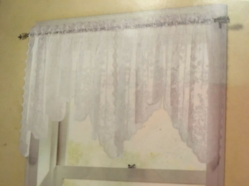 Alison Floral Lace Sheer Rod Pocket Valance Curtain Panel 58 In Alison Rod Pocket Lace Window Curtain Panels (View 3 of 25)