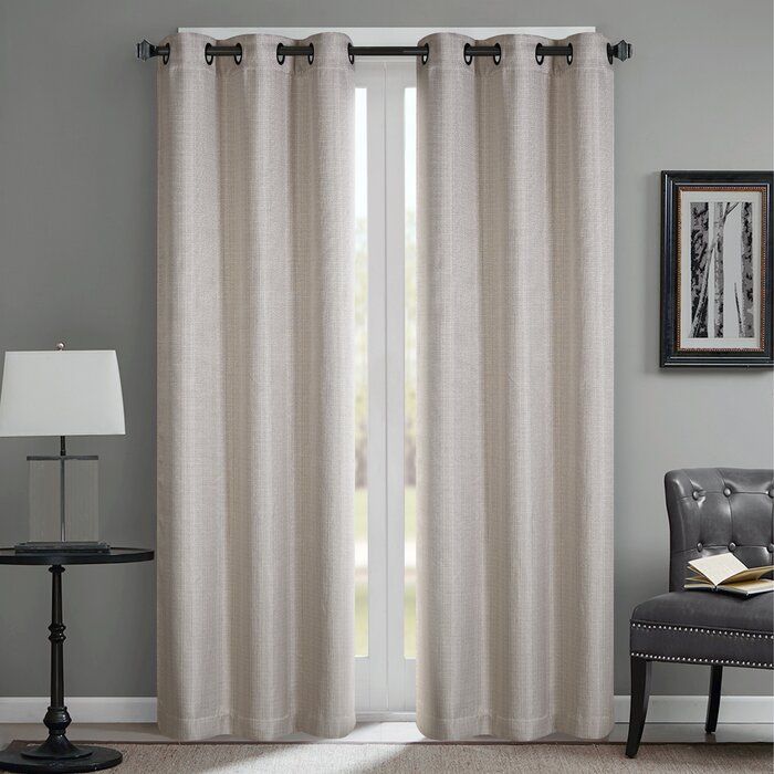 Alpert Triple Weave Solid Blackout Thermal Grommet Curtain Panel Throughout Thermal Woven Blackout Grommet Top Curtain Panel Pairs (View 9 of 25)