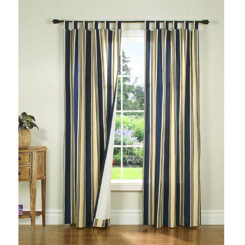 Amazon: Weathermate Broad Stripe Cotton Tab Top Drape In Insulated Cotton Curtain Panel Pairs (View 3 of 25)