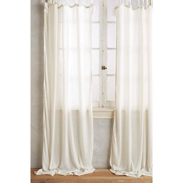 Anthropologie Cotton Tie Top Curtain ($68) ❤ Liked On Within Elrene Jolie Tie Top Curtain Panels (View 20 of 25)