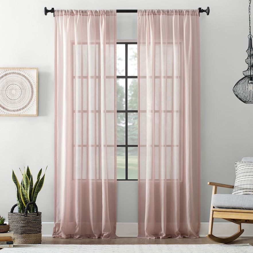 Archaeo Textured Cotton Blend Sheer Window Curtain In Arm And Hammer Curtains Fresh Odor Neutralizing Single Curtain Panels (View 18 of 25)