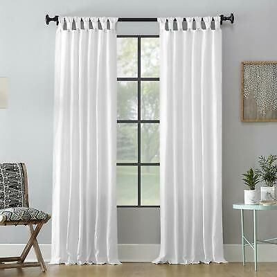 Archaeo Washed 100% Cotton Twist Tab Curtain 52" X 63" White | Ebay In Archaeo Slub Textured Linen Blend Grommet Top Curtains (View 10 of 15)