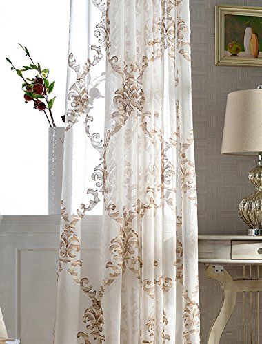 Aside Bside Chinese Style Floral Embroidered Sheer Curtains Rod Pocket Top  Fashionable Window Treatments For Living Room Bedroom And Kids Room (1 Pertaining To Kida Embroidered Sheer Curtain Panels (View 20 of 25)