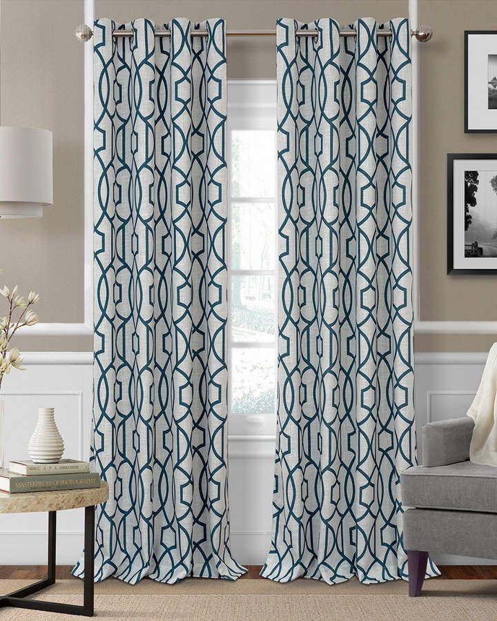Ati Home Kochi Linen Blend Window Grommet Top Curtain Panel Throughout Primebeau Geometric Pattern Blackout Curtain Pairs (View 2 of 25)