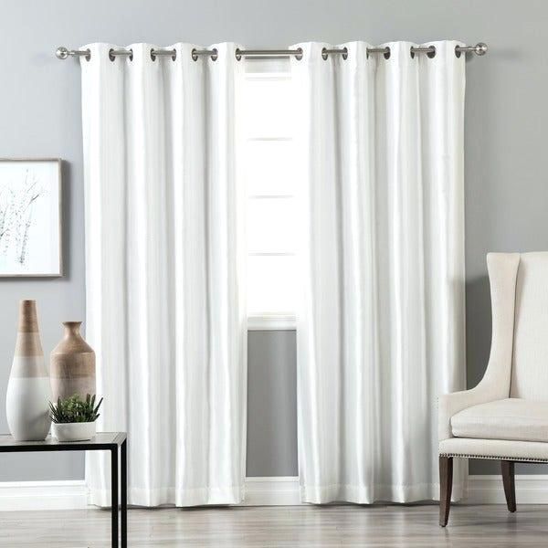 Aurora Home Grommet Top Faux Silk Blackout Curtain Panel In Antique Silver Grommet Top Thermal Insulated Blackout Curtain Panel Pairs (View 15 of 25)