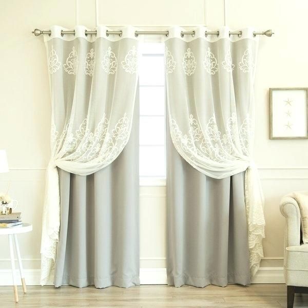 Aurora Home Mix Match Blackout With Tulle Lace Sheer 4 Piece Regarding Mix And Match Blackout Tulle Lace Sheer Curtain Panel Sets (View 21 of 25)