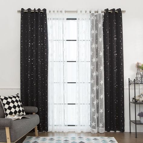 Aurora Home Mix & Match Curtains Blackout Tulle Lace Sheer Within Mix And Match Blackout Tulle Lace Sheer Curtain Panel Sets (View 4 of 25)