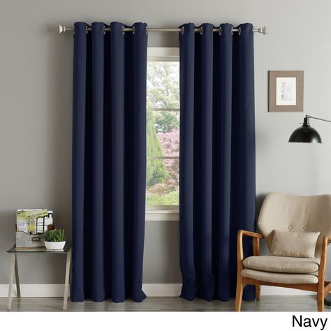 Aurora Home Silver Grommet Top Thermal Insulated 108 Inch Within Antique Silver Grommet Top Thermal Insulated Blackout Curtain Panel Pairs (View 4 of 25)