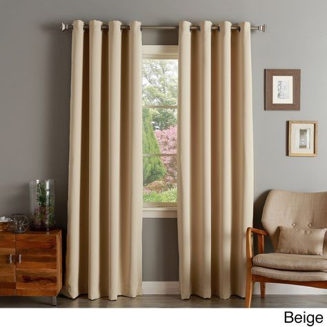 Aurora Home Silver Grommet Top Thermal Insulated 96 Inch Inside Keyes Blackout Single Curtain Panels (View 14 of 25)
