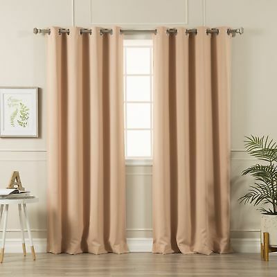 Aurora Home Silvertone Grommet Top Thermal Insulated Blackout Curtain Panel  Pair Inside Thermal Insulated Blackout Curtain Panel Pairs (View 4 of 25)