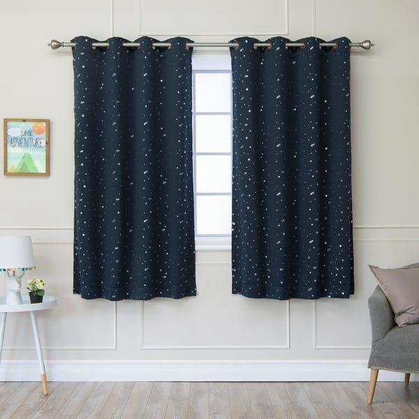 Aurora Home Star Struck Grommet Top 63 Inch Thermal With Regard To Grommet Top Thermal Insulated Blackout Curtain Panel Pairs (View 24 of 25)