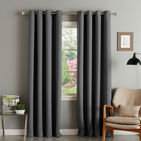 Aurora Home Thermal Insulated Blackout Grommet Top 84 Inch In Solid Thermal Insulated Blackout Curtain Panel Pairs (View 1 of 25)
