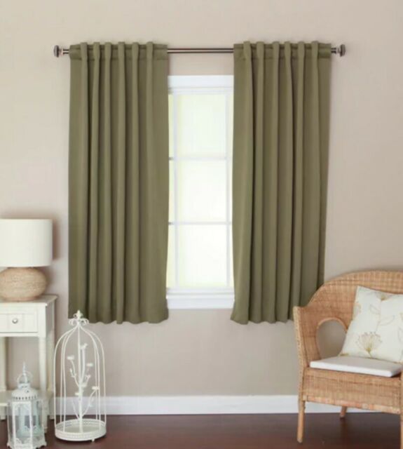 Aurora Insulated 72 Inch Thermal Blackout Curtain Panel Pair 52 X 72 Olive  Green For Grommet Top Thermal Insulated Blackout Curtain Panel Pairs (View 5 of 25)