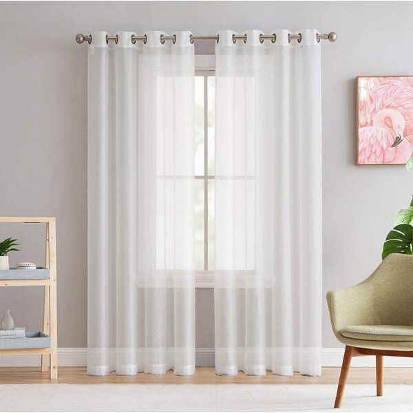 Aviana Light Filtering Solid Semi Sheer Single Curtain Panel Within Light Filtering Sheer Single Curtain Panels (View 4 of 25)