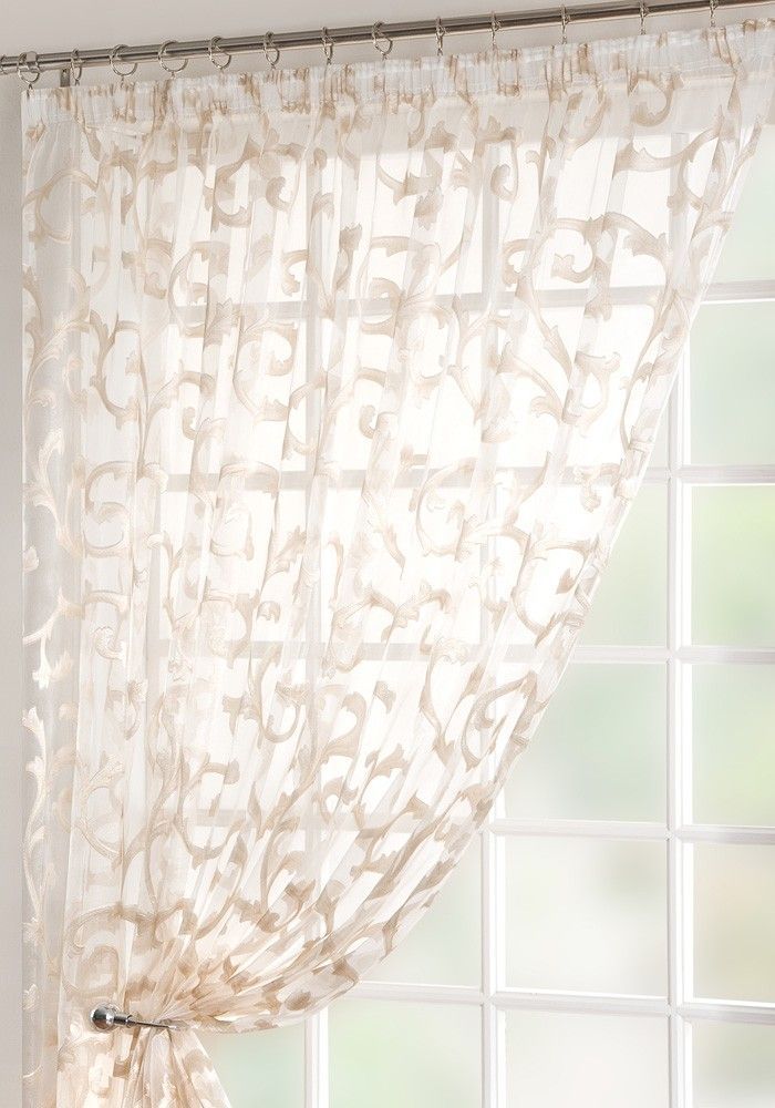 Baroque Customized Voile Panel From Net Curtains Direct With Throughout Laya Fretwork Burnout Sheer Curtain Panels (View 14 of 25)