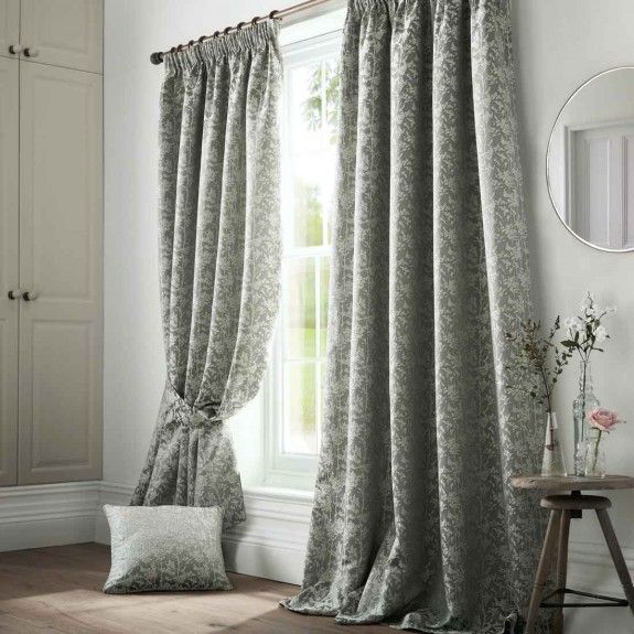 Bayford Seafoam Pencil Pleat Curtains Within Solid Cotton Pleated Curtains (View 16 of 25)