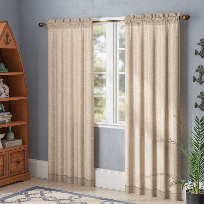 Baylee Faux Linen Solid Sheer Rod Pocket Curtain Panels In Ombre Faux Linen Semi Sheer Curtains (View 17 of 25)
