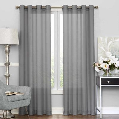 Beachcrest Home Derik Solid Sheer Grommet Single Curtain Regarding Light Filtering Sheer Single Curtain Panels (View 13 of 25)