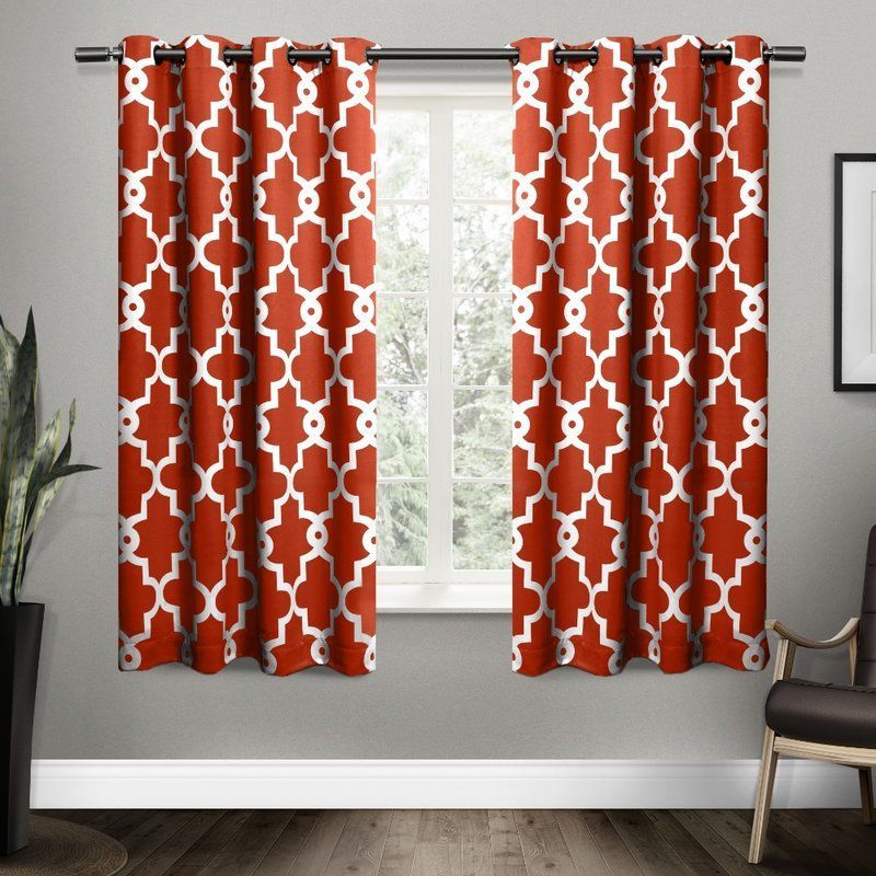 Bedelia Ironwork Room Darkening Curtain Panels | Kitchen With The Curated Nomad Duane Jacquard Grommet Top Curtain Panel Pairs (View 7 of 25)