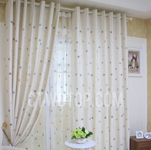 Beige Kids Cute Snowflake Curtains Embroidery Panels With Sheer Within Kida Embroidered Sheer Curtain Panels (View 22 of 25)