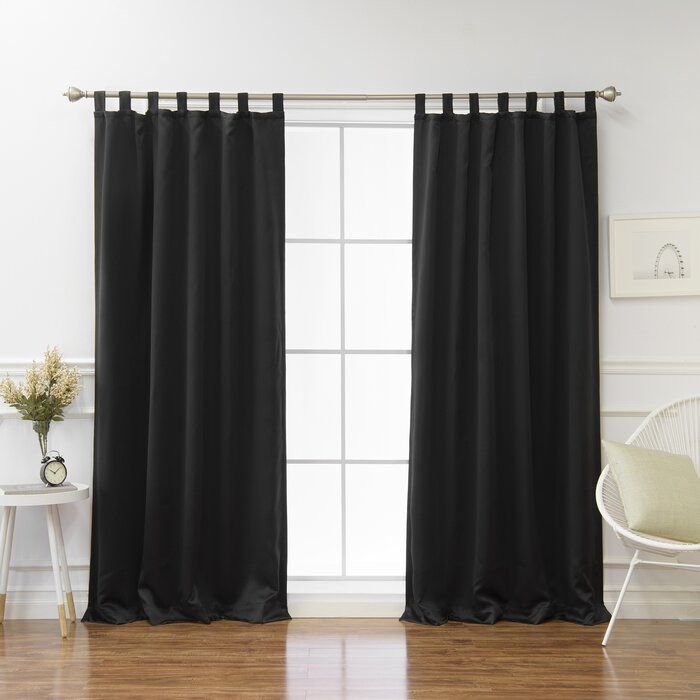 Bennett Basic Insulated Solid Blackout Thermal Tab Top Curtain Panels Within Solid Cotton True Blackout Curtain Panels (View 10 of 25)