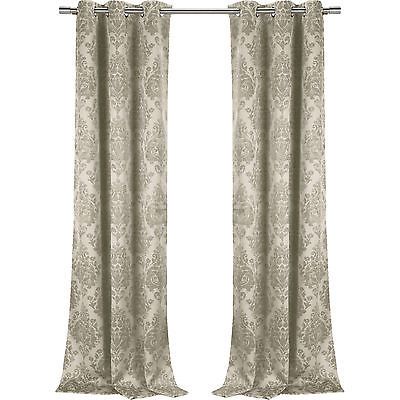Bentley Damask Blackout Grommet Curtain Panel Pairs (2 Sets For Twig Insulated Blackout Curtain Panel Pairs With Grommet Top (View 24 of 25)