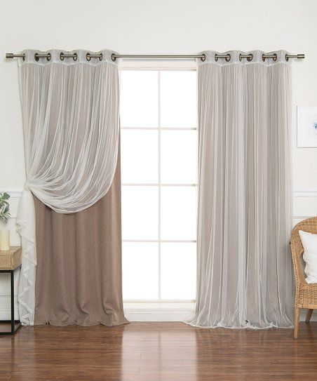 Best Home Fashion Cocoa Tulle & Linen Blackout Curtain Panel Intended For Mix And Match Blackout Blackout Curtains Panel Sets (View 21 of 25)