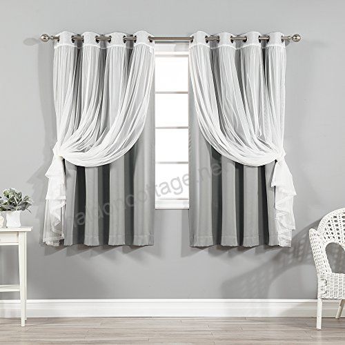 Best Home Fashion Mix & Match Tulle Sheer Lace And Blackout In Mix And Match Blackout Blackout Curtains Panel Sets (View 24 of 25)