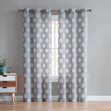 Better Homes And Gardens Ogee Clip Jacquard Window Curtain Regarding Laya Fretwork Burnout Sheer Curtain Panels (View 10 of 25)