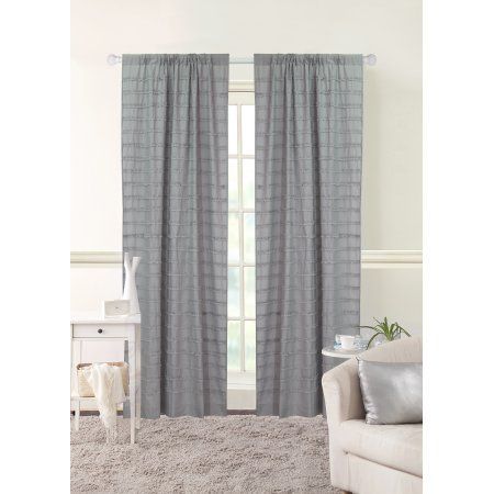 Better Homes & Gardens Ruffle Stripe Single Window Curtain Inside Sunsmart Abel Ogee Knitted Jacquard Total Blackout Curtain Panels (View 2 of 21)
