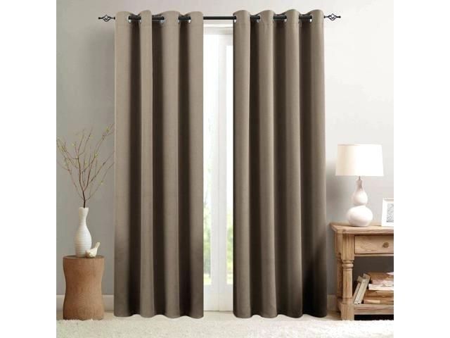 Blackout Curtains For Living Room 95 Inch Length Bedroom For Thermal Woven Blackout Grommet Top Curtain Panel Pairs (View 19 of 25)