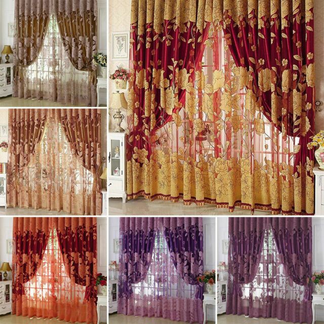 Blackout Room Darkening Curtains Window Panel Drapes Bedroom Curtain Home  Decor With Regard To Eclipse Caprese Thermalayer Blackout Window Curtains (View 14 of 25)