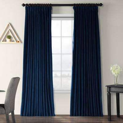 Blackout Signature Midnight Blue Doublewide Blackout Velvet Curtain – 100  In. W X 96 In (View 11 of 25)