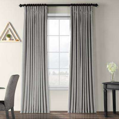 Blackout Signature Silver Grey Doublewide Blackout Velvet Curtain – 100 In.  W X 108 In (View 17 of 25)