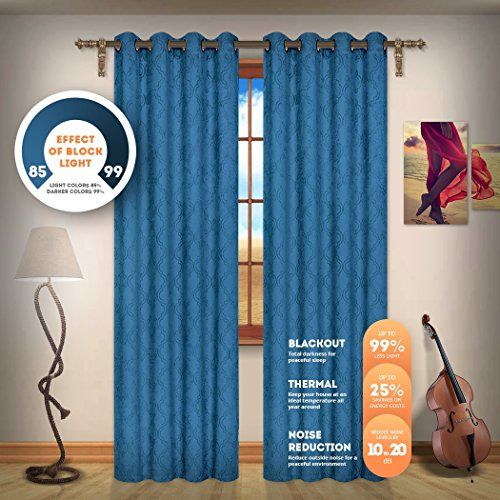 Blackout Weave Embossed Curtain Panels | Block Light And Noise | Best Sleep  Of Your Life| Thermal Weaved Room Darkening Fabric Durable Grommets Inside Embossed Thermal Weaved Blackout Grommet Drapery Curtains (View 9 of 25)