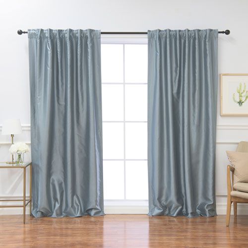 Blue Panel Pair Curtains And Drapes | Bellacor Regarding Julia Striped Room Darkening Window Curtain Panel Pairs (Photo 22 of 25)