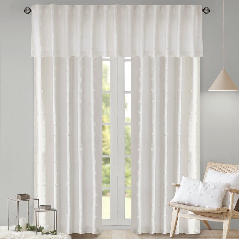 Braunste Cotton Jacquard Pom Pom Window Solid Rod Pocket Single Curtain  Panel Throughout Solid Cotton Curtain Panels (View 4 of 25)