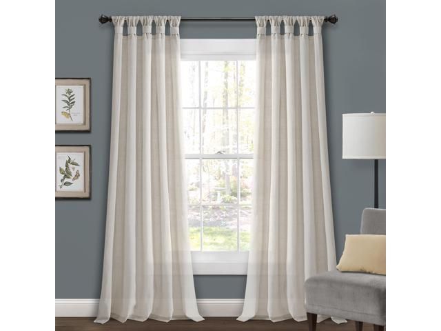 Burlap Knotted Tab Top Window Curtain Panels Light Linen Pair 45X95 Set –  Newegg With Regard To Knotted Tab Top Window Curtain Panel Pairs (View 2 of 25)