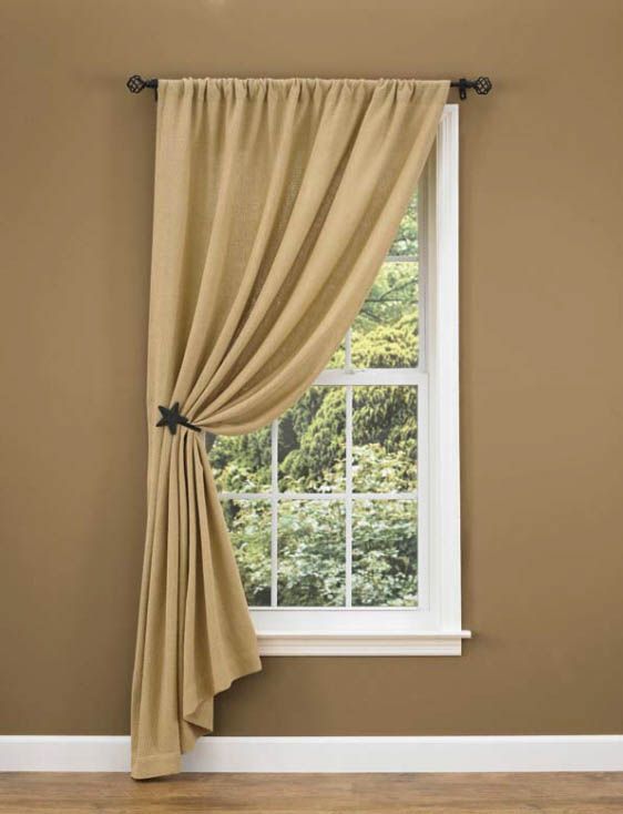 Burlap Star Single Curtain Panel 56" X 84" With Regard To Single Curtain Panels (View 1 of 25)