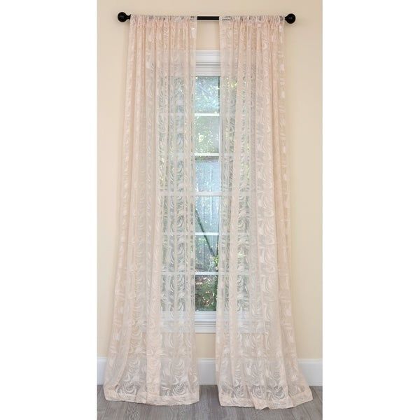 Buy Beige, Damask Curtains & Drapes Online At Overstock With Miranda Haus Labrea Damask Jacquard Grommet Curtain Panels (View 9 of 12)