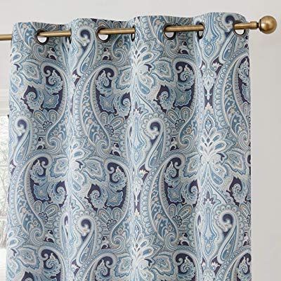 Buy Hlc Paris Paisley Decorative Print Damask Pattern For Catarina Layered Curtain Panel Pairs With Grommet Top (View 21 of 25)